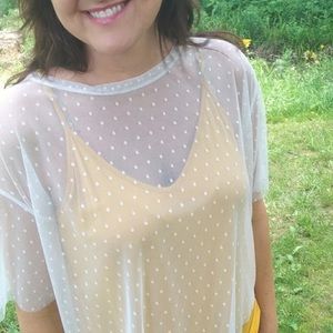 Agnes & Dora sheer polka dot top